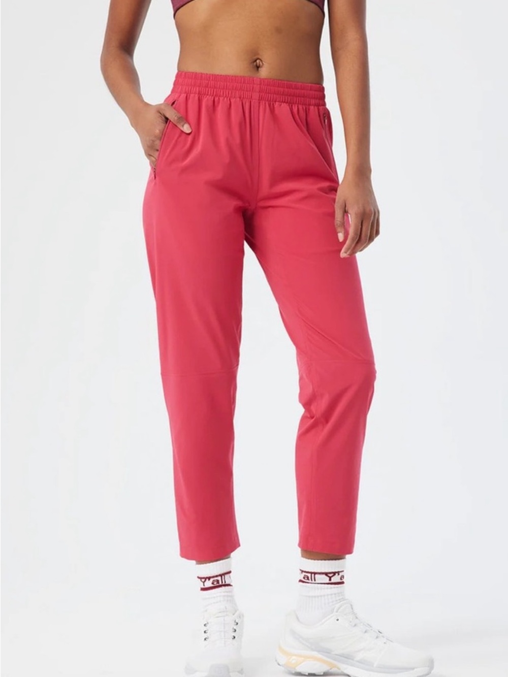 outdoor voices zephyr pants red pink